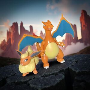 Jazwares PoKéMoN Battle Feature Charizard Evee Flaron Deluxe Figures 4.5’ A31